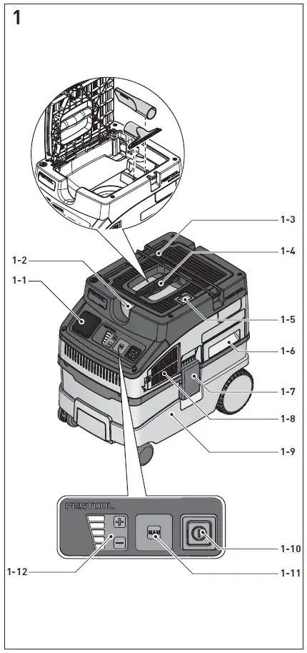 FESTOOL-.CT-15-E-Dust-Extractor-Hepa-Cleantec-fig-1