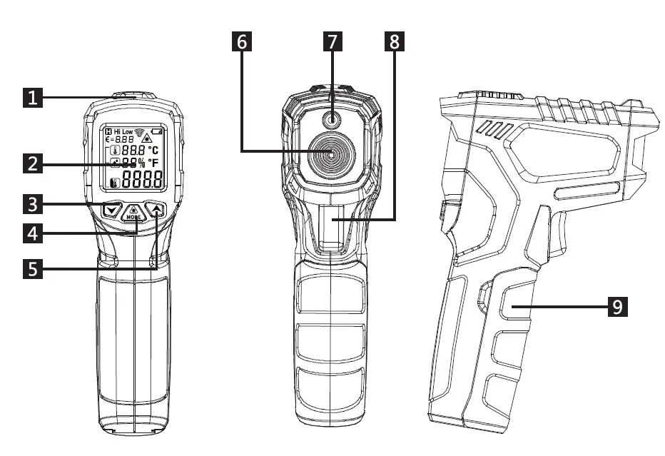MESTEK-IR01D-Digital-Infrared-Thermometer-Gun-fig-1