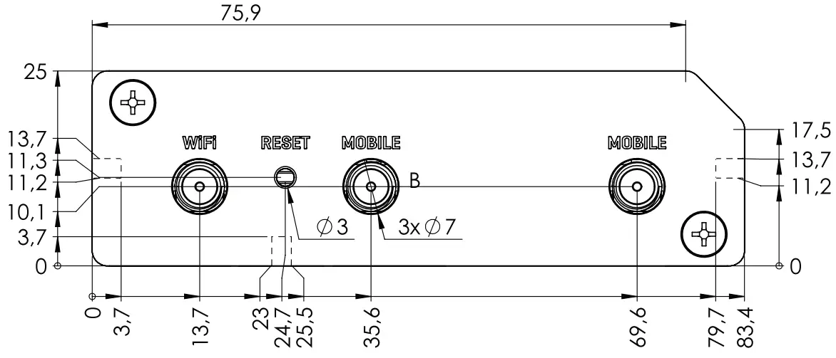 TELTONIKA Networks RUT240 Industrial 4G LTE Wi-Fi Router - FRONT 1