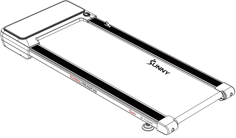 SUNNY HEALTH FITNESS SF-T722069 Sleek Stride Smart Compact Auto Incline Treadpad Treadmill -