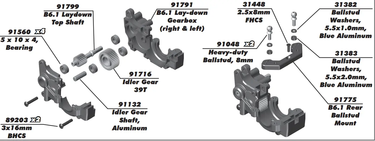 Team Associated RC10B6.1 Scale 2WD Electric off Road Competition Buggy Kit - fig 7