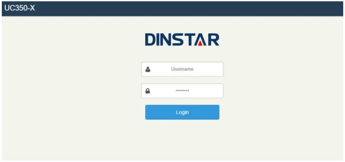 DINSTAR UC350 VoIP Gateway - Login Web GUI