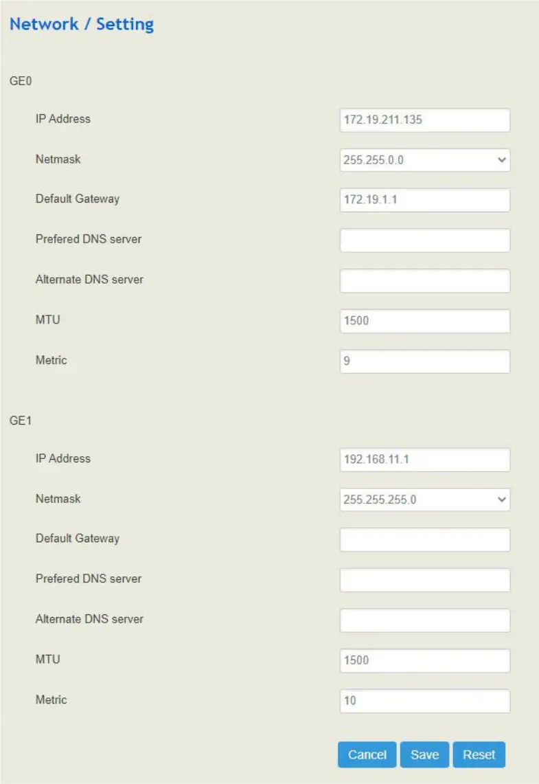 DINSTAR UC350 VoIP Gateway - Network Configuration