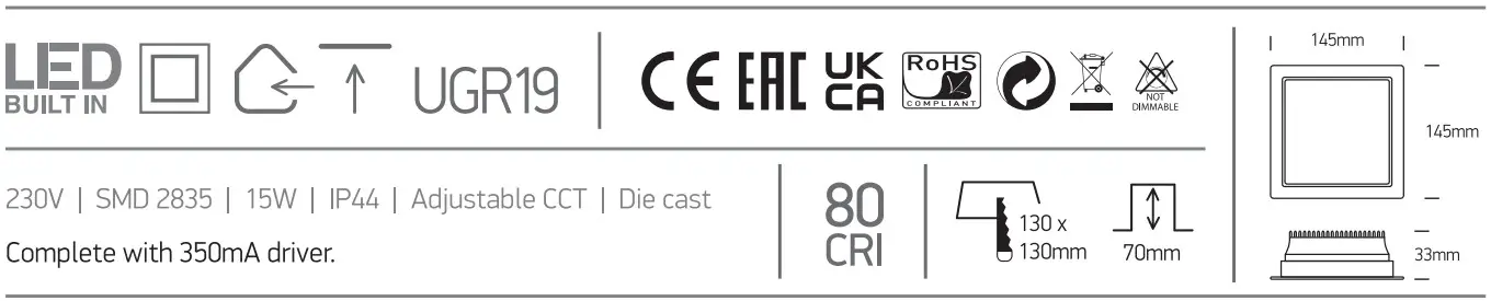One LIGHT 50115UV LED Ceiling Light -