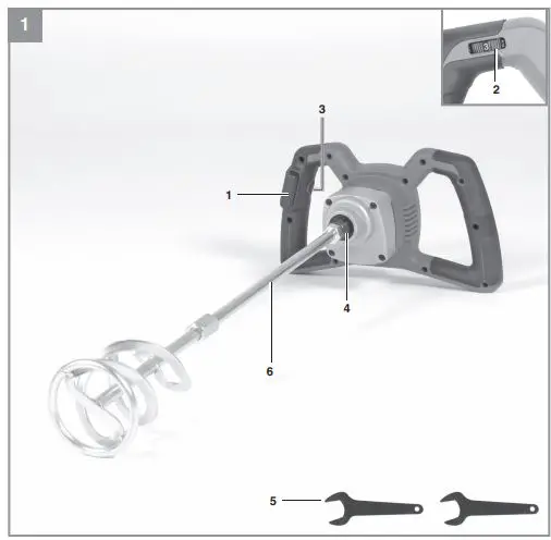 Einhell-42-587-60-Cordless-Paint-and-Mortar-Mixer-FIG-1