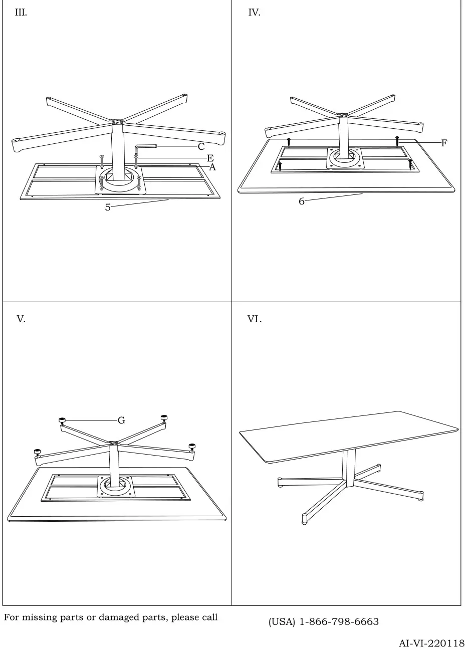 ZUO 109072 Mazzy Brown Rectangle Coffee Table Assembly Instruction 2