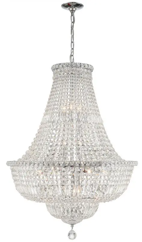CRYSTORAMA ROS-A1015-CH-CL-MWP Roslyn 15 Light Chandelier