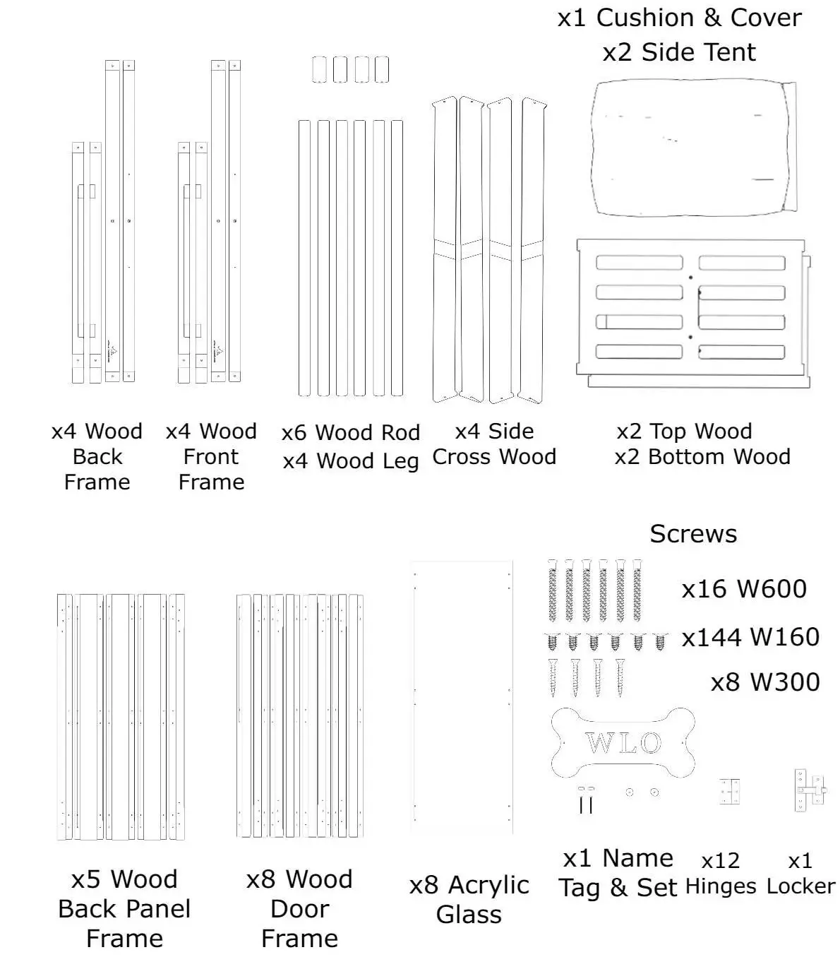 WLO Wood Pueblo Solid Spruce Elevated Dog House - overview 1