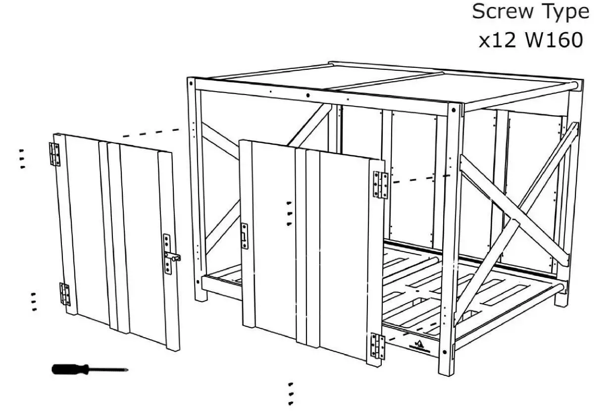 WLO Wood Pueblo Solid Spruce Elevated Dog House - overview 10