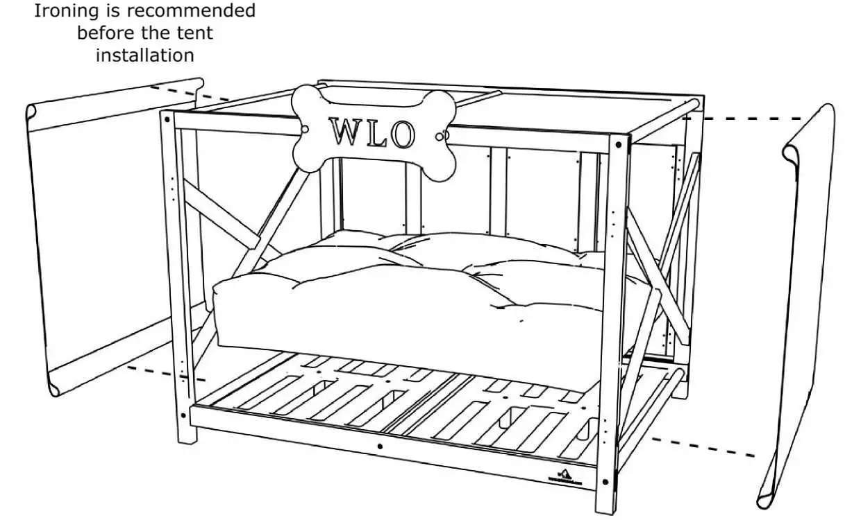 WLO Wood Pueblo Solid Spruce Elevated Dog House - overview 11