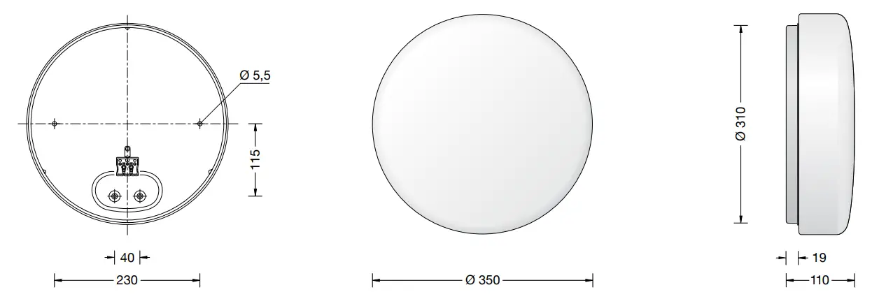 BEGA 50 032 Ceiling and Wall Luminaire for Indoor -