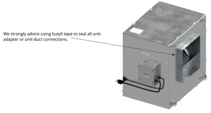 AirScape AH2-CF-1900 Air Handler 2 Cabinet Fan - connections