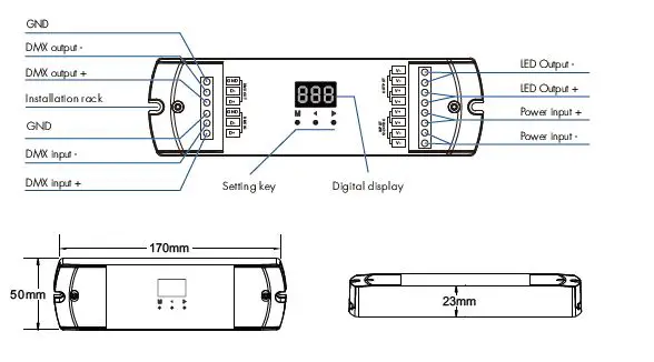 COSMO D1-L 1 Channel Constant Voltage DMX512 and RDM Decoder Instruction Manual-fig-1