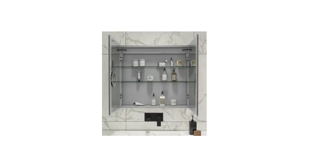 Ursa Silver 2 Door Mirrored Bathroom Cabinet With Lights Bluetooth And Demister Instruction Manual