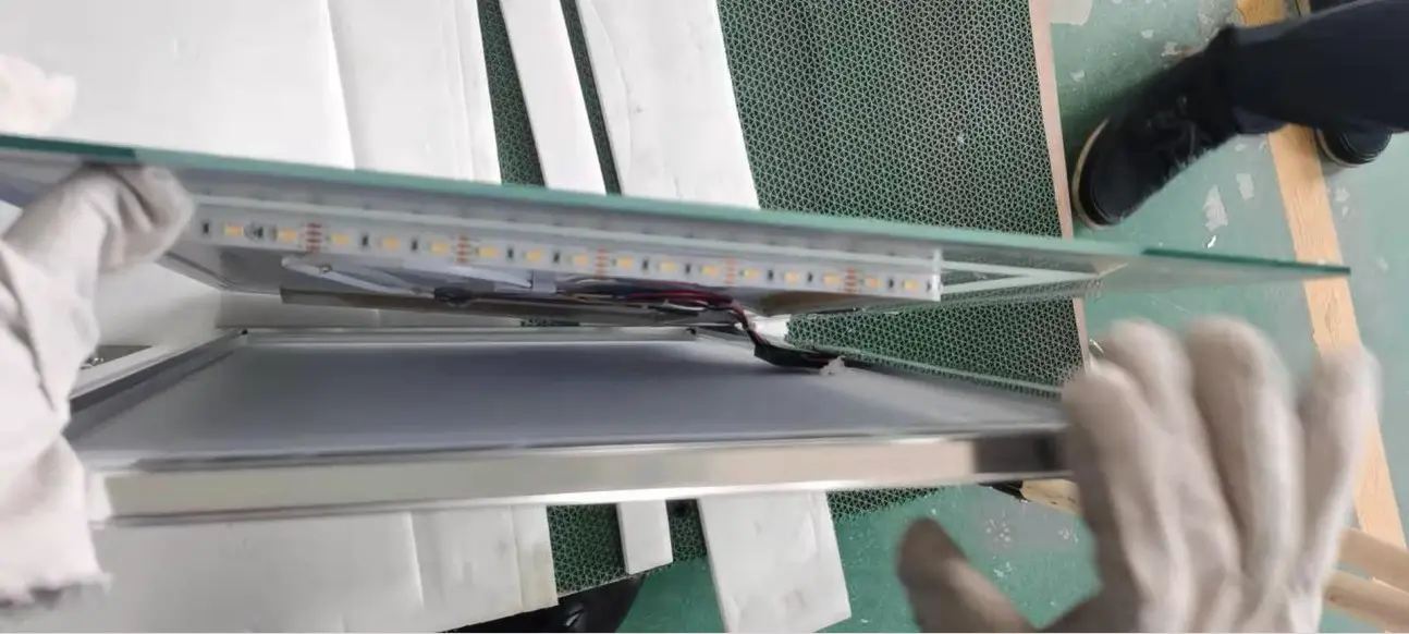 Ursa Silver 2 Door Mirrored Bathroom Cabinet with Lights Bluetooth and Demister - overview 10