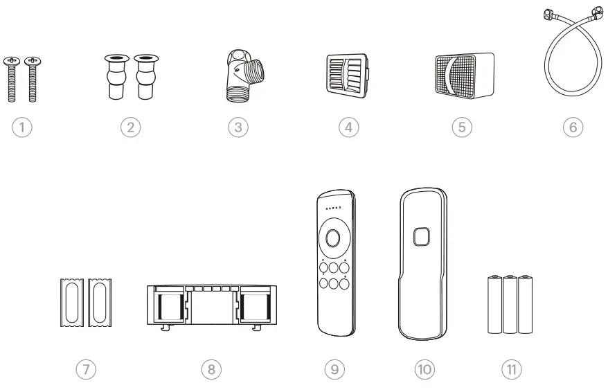 brondell Swash T44 EW Luxury Electric Remote Controlled Bidet Seat - Installation Parts