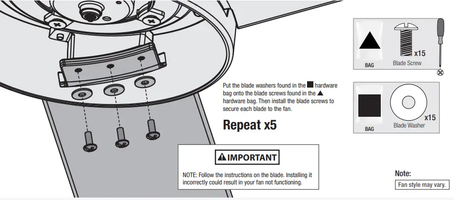 Hunter 51716 Indoor Matte Black Ceiling Fan with Remote and Light Kit - Blades