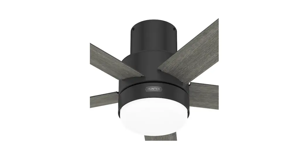 Hunter 51716 Indoor Matte Black Ceiling Fan With Remote And Light Kit Instruction Manual