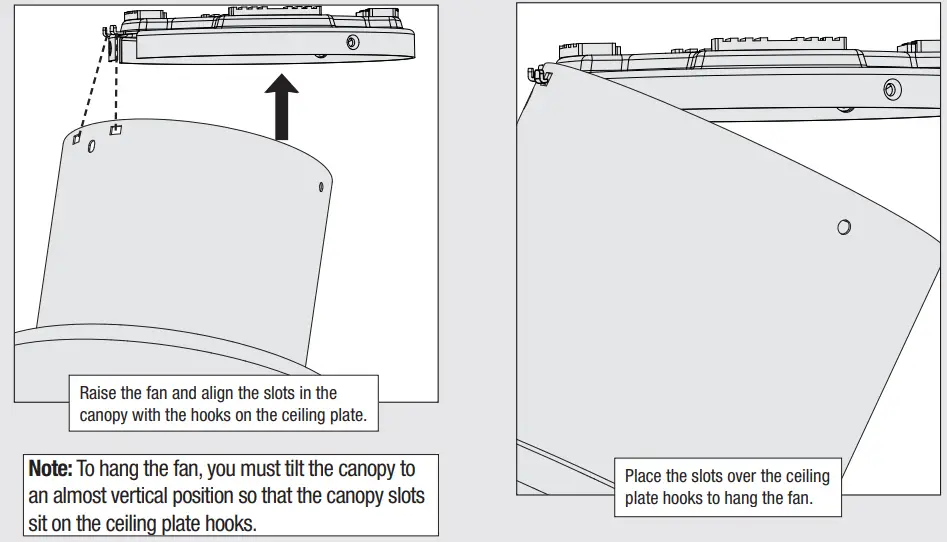 Hunter 51716 Indoor Matte Black Ceiling Fan with Remote and Light Kit - Hanging the Fan
