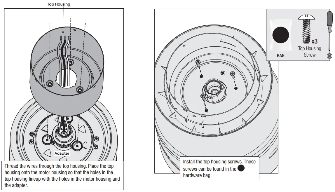 Hunter 51716 Indoor Matte Black Ceiling Fan with Remote and Light Kit - Screws 2