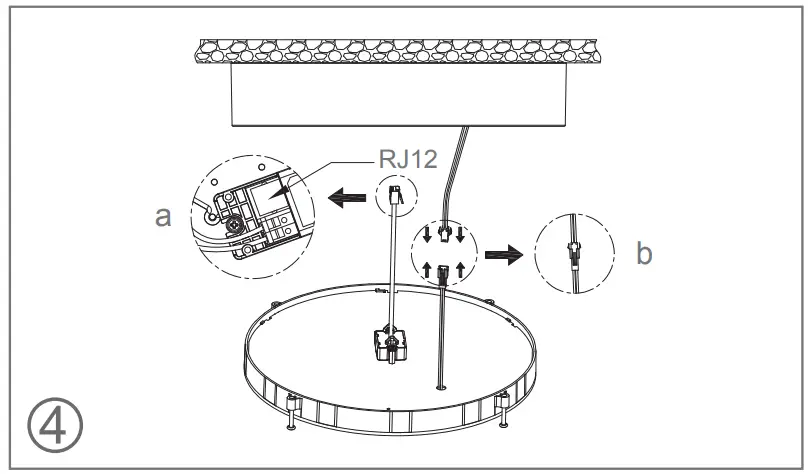 BRIDA Quanta Q290 Ceiling LED Light - Connect the DC cable