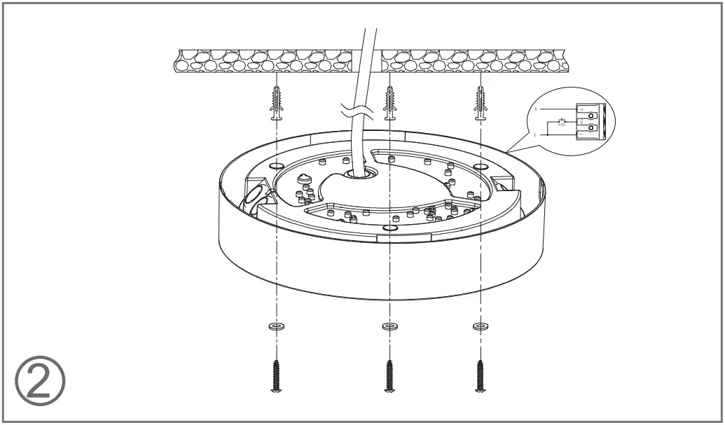 BRIDA Quanta Q290 Ceiling LED Light - Cut off the power