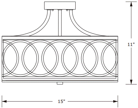 CRYSTORAMA 285-MK Graham Three Light Ceiling Mount-fig1