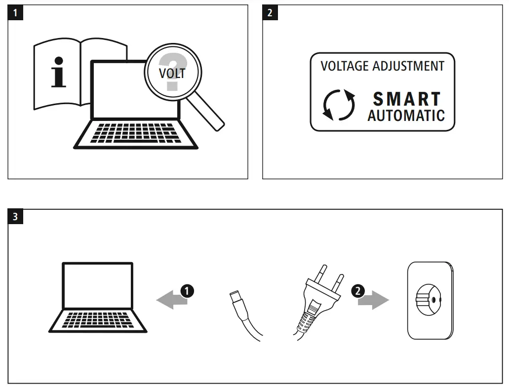 hama 00200006 Universal USB-C Notebook Power Supply -