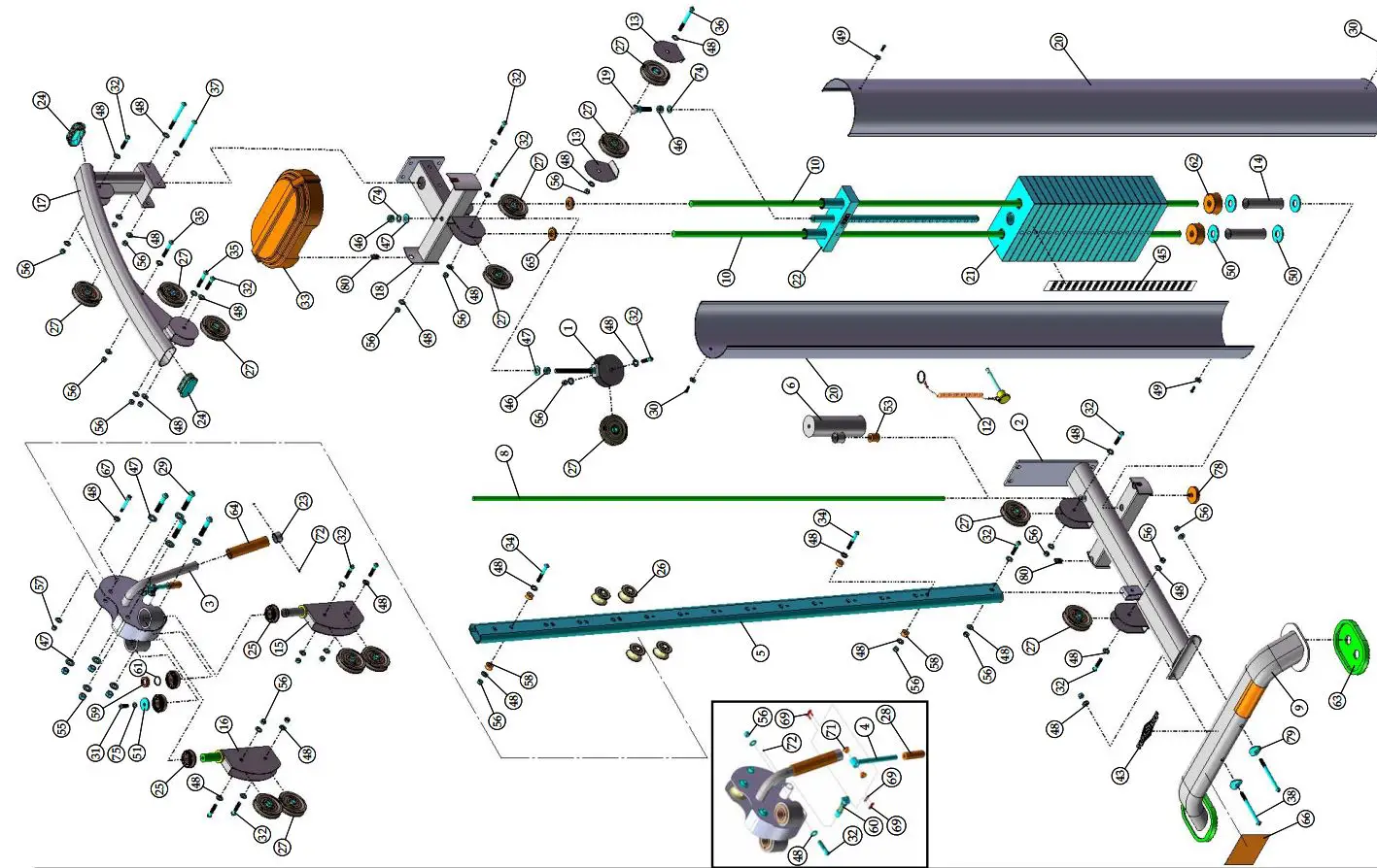 TUFFSTUFF Apollo 7200 Series Leg Press Fitness Station Owner's Manual - Assembly List