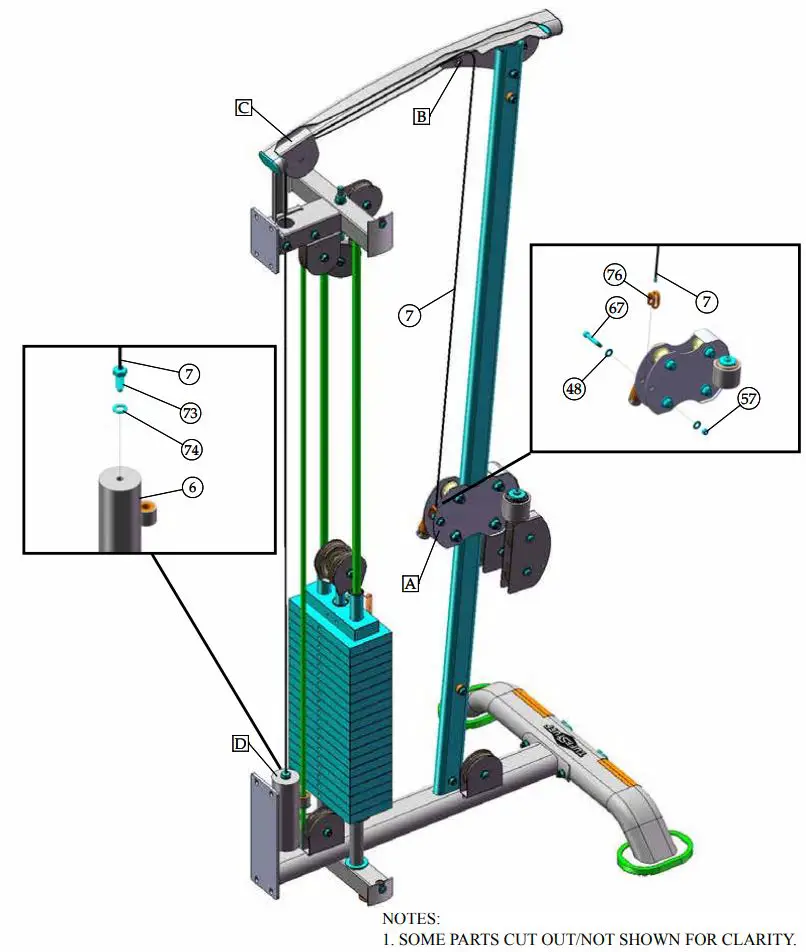 TUFFSTUFF Apollo 7200 Series Leg Press Fitness Station Owner's Manual - Assembly List