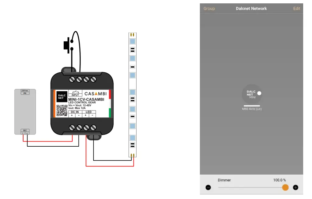 Dalcnet MINI 1CV Casambi - DIAGRAM