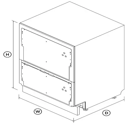 FISHER PAYKEL DD60DTX6HI1 Integrated Double DishDrawer Dishwasher - DIMENSIONS