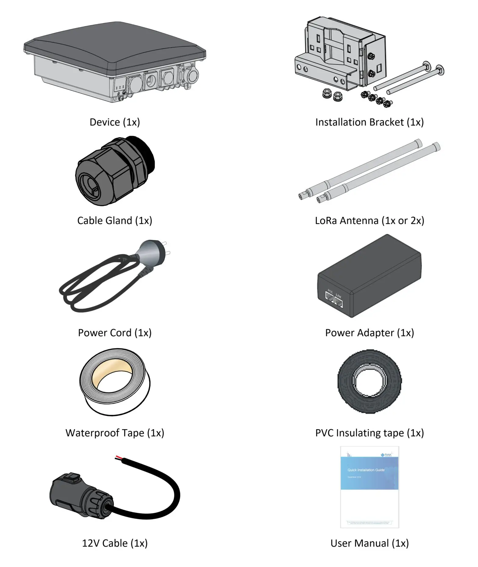 RAK7289 Wisgate Edge Pro Outdoor Lorawan Gateway Multichannel - What Is Included in the Package
