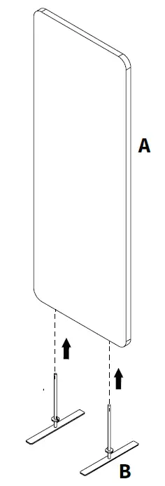 V I V O PP-1-T024D Dark Gray Freestanding Room Divider 3