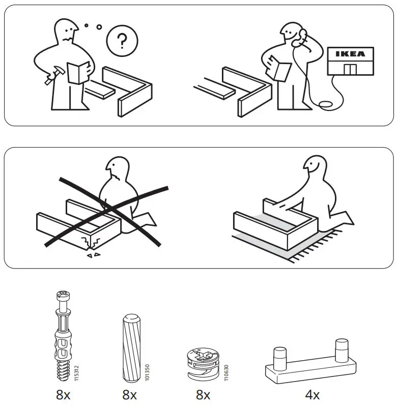 IKEA BASTUA Solid Birch Bench Instruction Manual - Contact Customer Care