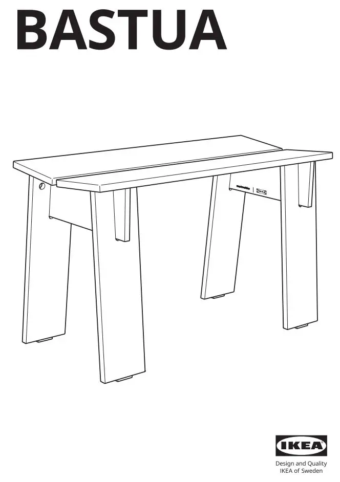 IKEA BASTUA Solid Birch Bench Instruction Manual