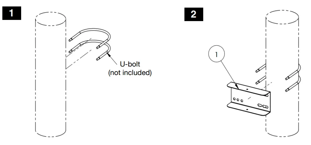 GLOBAL INDUSTRIAL 293154 Pole Mount Bracket for Wall Mount Fans - fig 1