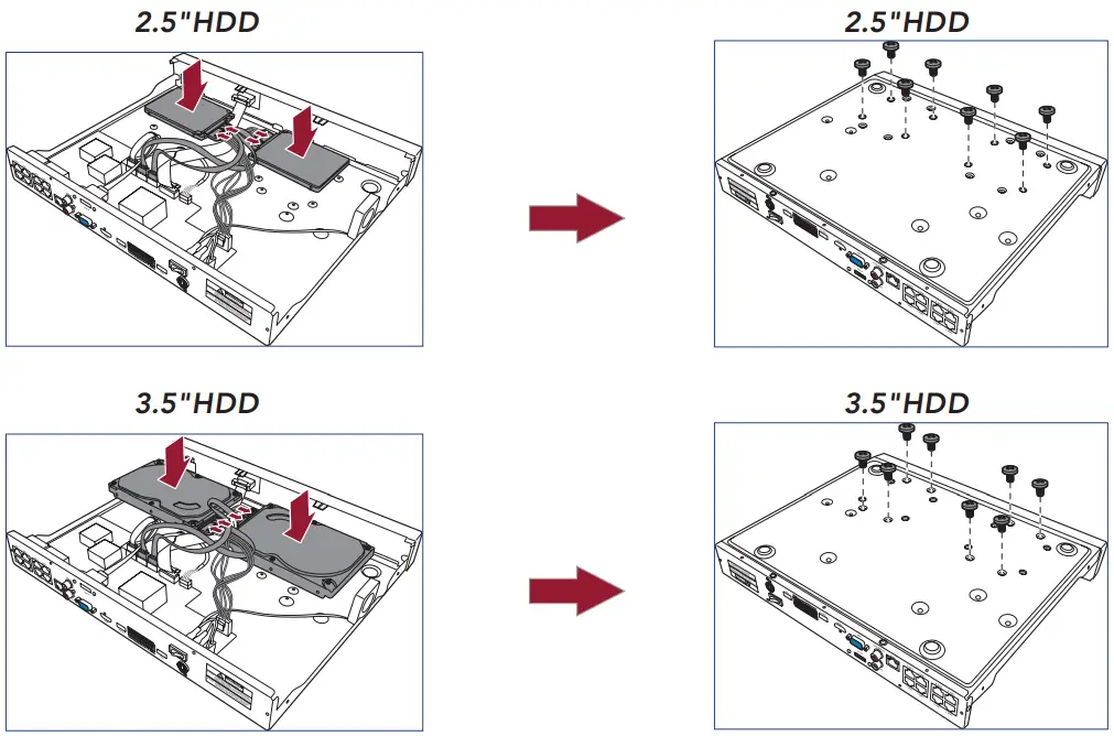 AVYCON DIVERSITY SERIES Network Video Recorders - HDD Installation