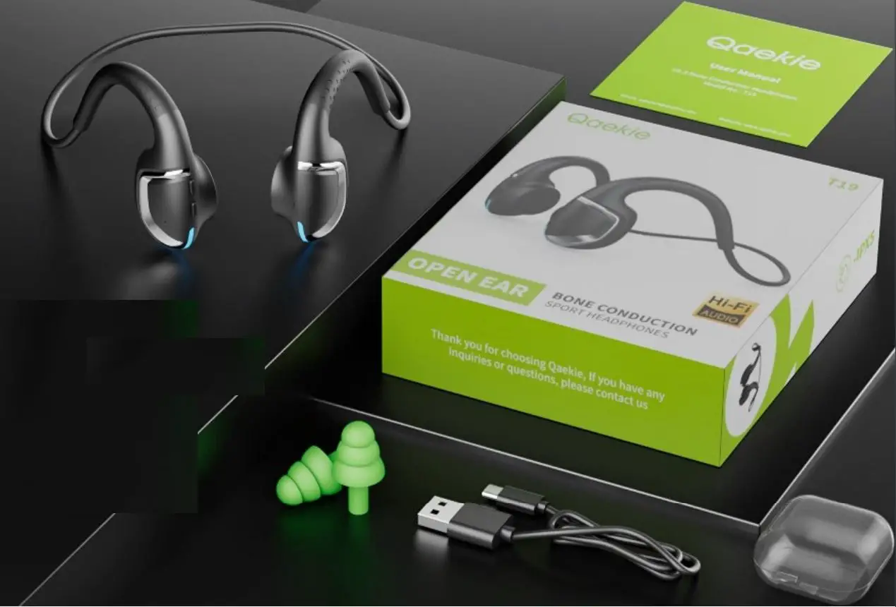 Qaekie B0C2ZG754L Bone Conduction Headphones User Manual - What's in the box