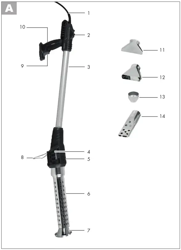 PARKSIDE PUV 2000 C2 Electric Weed Burner - Fig. A