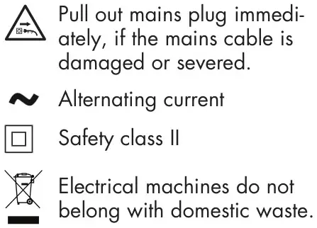 PARKSIDE PUV 2000 C2 Electric Weed Burner - Symbols on the device 2