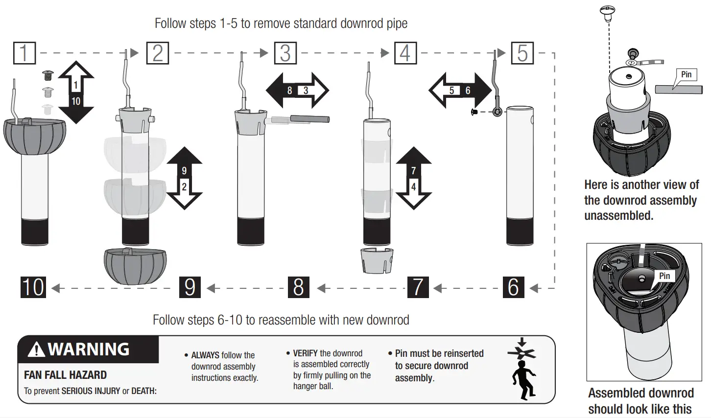 Hunter 51747 Orchestra Indoor Matte Ceiling Fan - Adhesive Strip2