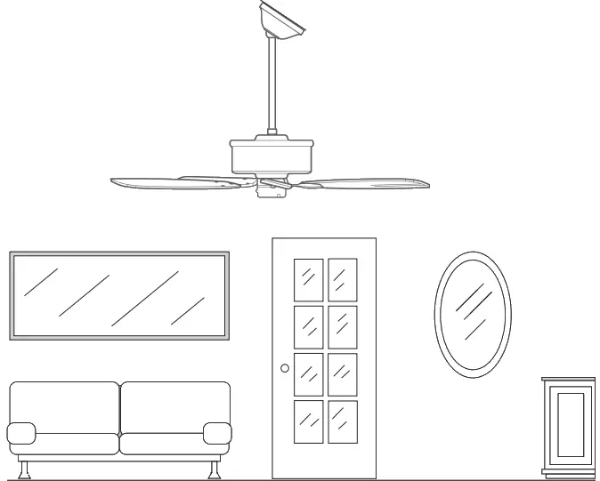 Hunter 51747 Orchestra Indoor Matte Ceiling Fan - Angled Mounting 2