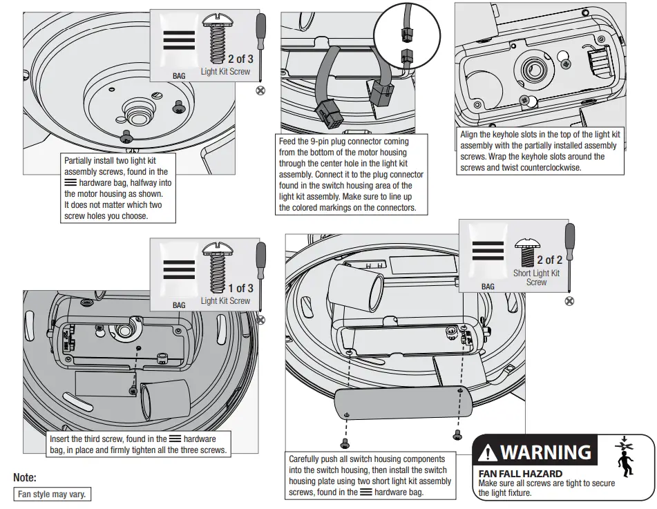 Hunter 51747 Orchestra Indoor Matte Ceiling Fan - LIght Kit