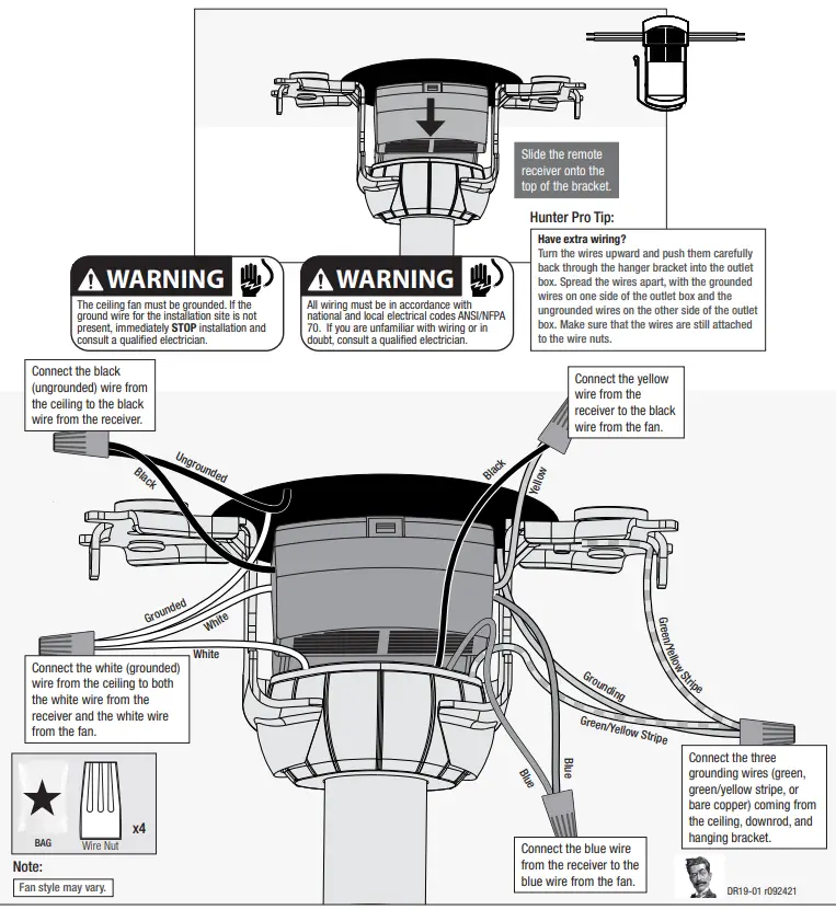 Hunter 51747 Orchestra Indoor Matte Ceiling Fan - Progress1