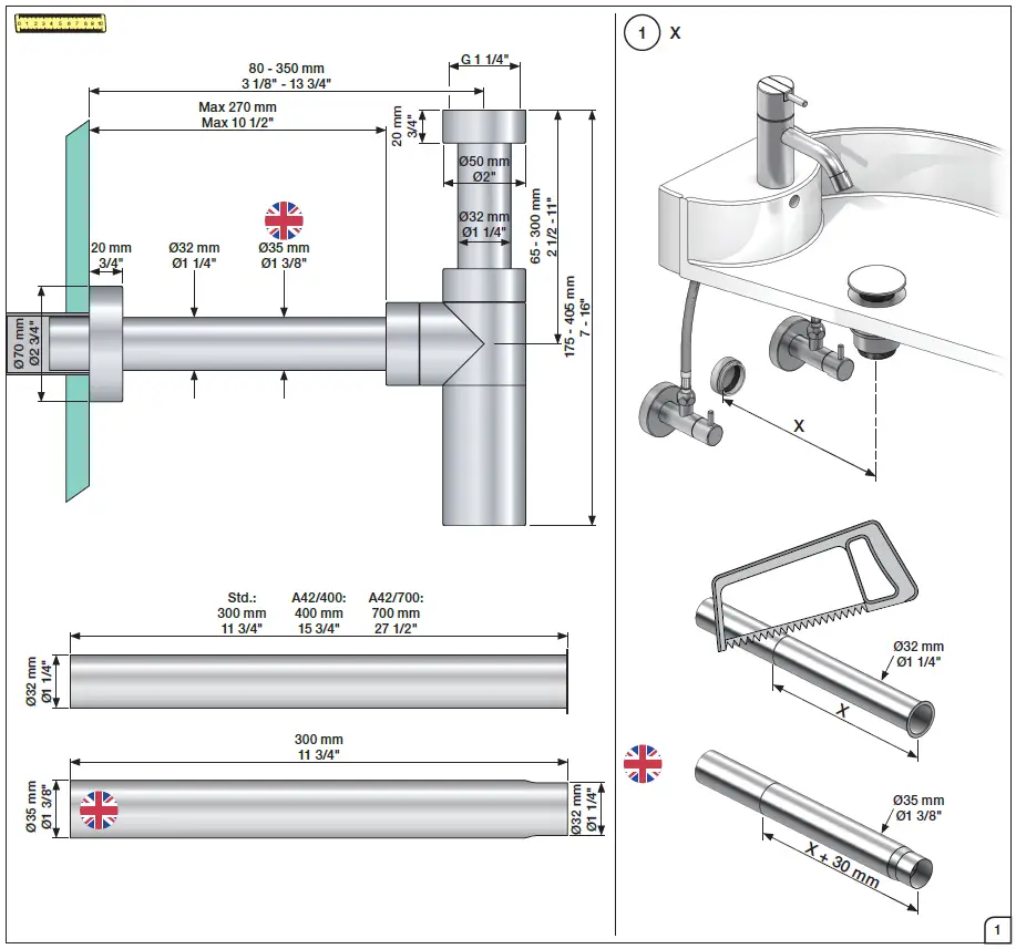 vola A34 Basin Waste Trap 1
