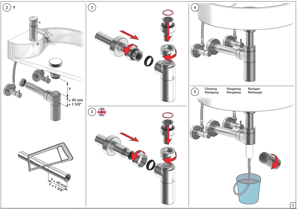 vola A34 Basin Waste Trap 2