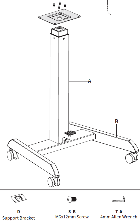 VIVO-CART-V00LW-White-Pnumatic-Mobile-Workstation-fig8