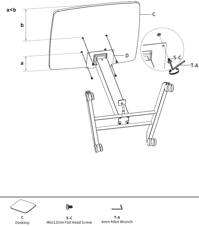 VIVO-CART-V00LW-White-Pnumatic-Mobile-Workstation-fig9