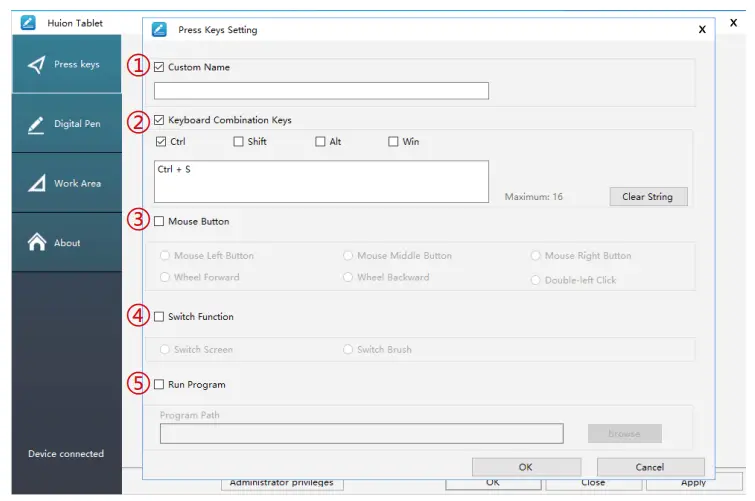 Press Keys Function Setting